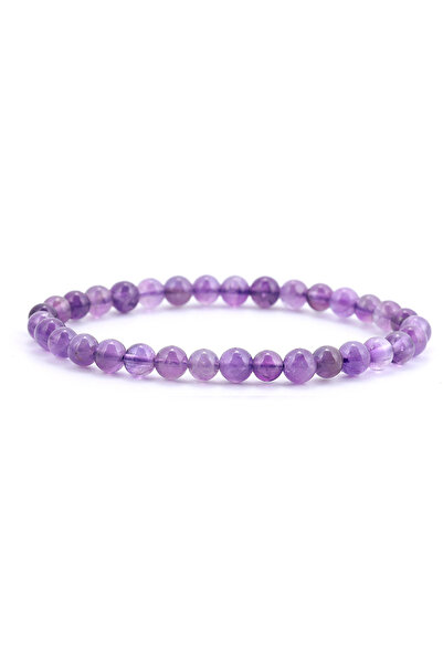 Choice 18-19cm 6mm Amethyst 5A Amethyst Bracelet Made of Real Natural Crystal...