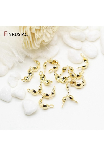 choice2 4mm-50pcs 14k gold plated 3mm/4mm Calotte Crimp Bead Tip Knot Cover S...