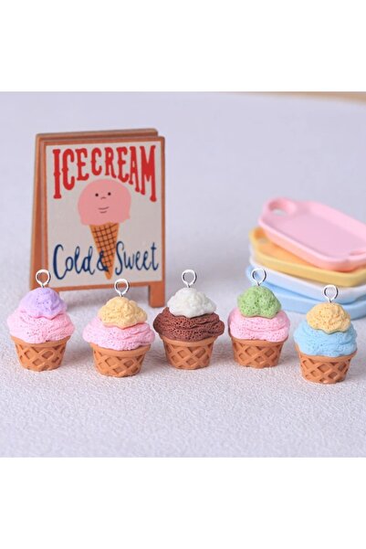 Choice 10pcs mix 10pcs Cute 3D Ice Cream Cone Charms for Jewelry Making Kawai...