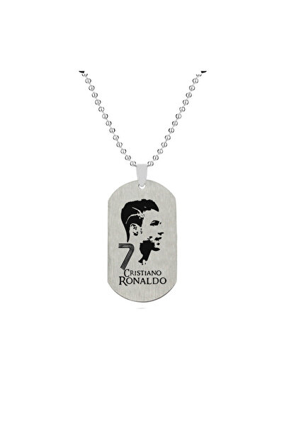 Miniso silver2 Stainless Steel Tag Necklace C Ronaldo Army Brand Titanium Ste...