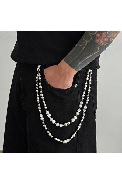 Choice سلسلة مفاتيح رجالية من تصميم كونجو بانك، طبقتين، مرصعة بأحجار الراين، ...