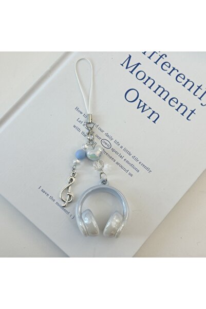 Choice سلسلة مفاتيح زرقاء بطول 10 سم، مزودة بحبل سماعات رأس مضاد للضياع، بتصم...