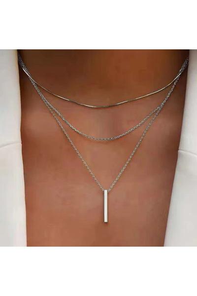 Miniso A Vintage Bohemian Multilayer Minimalist Necklace for Women Stick Pend...