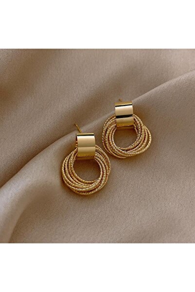 Choice أقراط دائرية صغيرة متعددة بتصميم كلاسيكي، لون ذهبي أصفر فاتح، مصنوعة م...