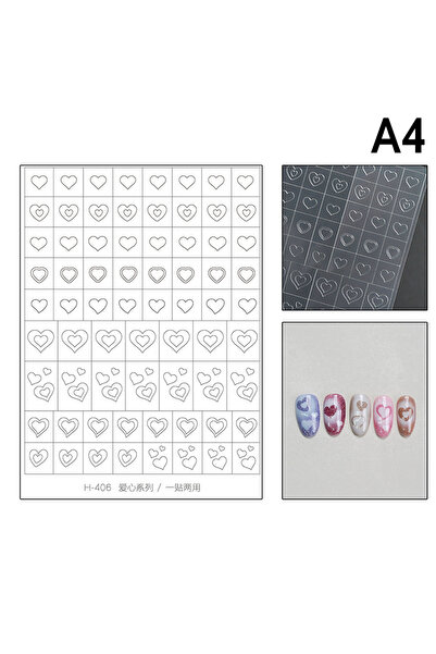 Choice A4 Nail Art Hollow Out Sticker Star Butterfly Love Adhesive Template S...