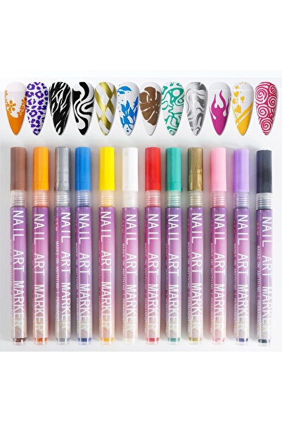 Choice 12pcs sets 12 Colors Nail Art Pens Set, Nail Art Markers Polish Pen fo...
