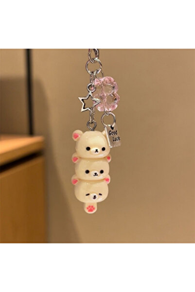 Choice white 2pcs Cute Bear Star Phone Charms Pendant Keychain Accessories Fo...