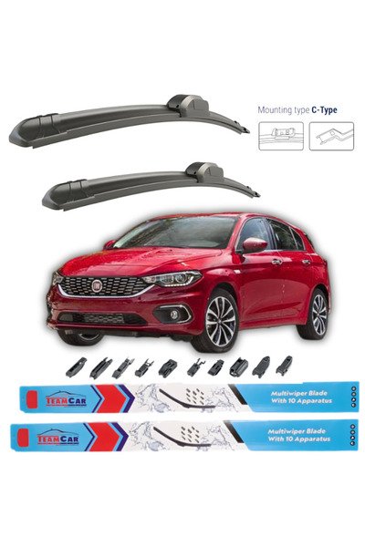 TEAMCAR Υαλοκαθαριστήρες Fiat Tipo Hatchback 2015-2020