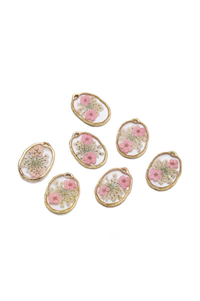 Choice مجموعة من قطعتين من تعليقات الزهور المجففة المطلية بالمينا المصنوعة من...