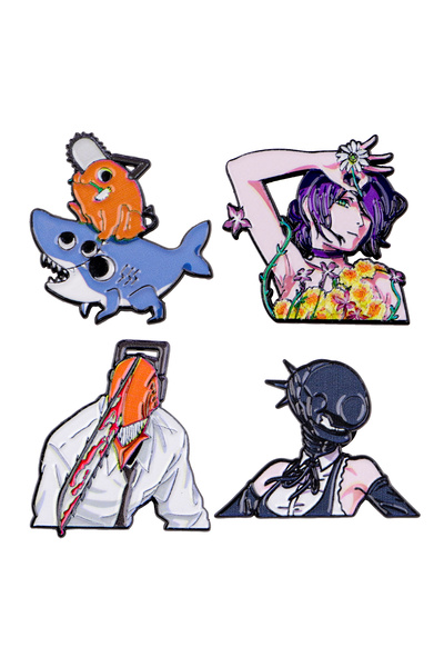 Choice 1 4 قطع/مجموعة دبابيس معدنية مطلية بالمينا لشخصيات المانجا، مناسبة لحق...