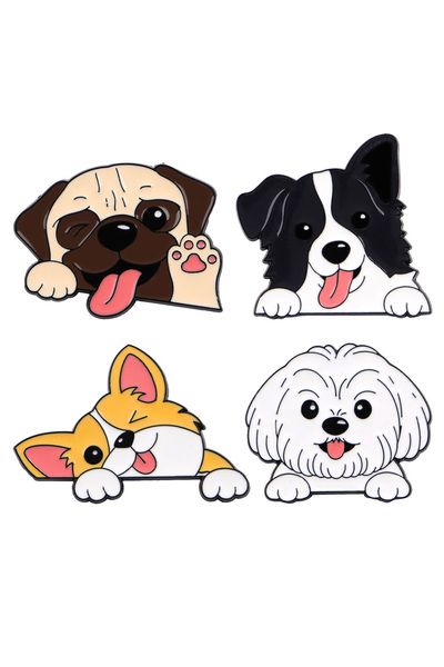 Choice 2 Mix1-4pcs/set Pet Dogs Enamel Pins Metal Brooch Backpack Hat Bag Col...