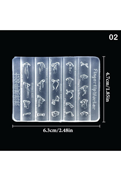 JETTING قالب أظافر سيليكون ثلاثي الأبعاد على شكل فيونكة، قطعة واحدة A2 【ZYAL-...