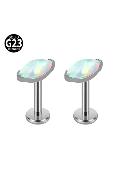 Choice لابريت هندسي للجسم 1.2 × 6 مم، مجوهرات ثقب الشفاه، قطعتان من الأوبال 1...