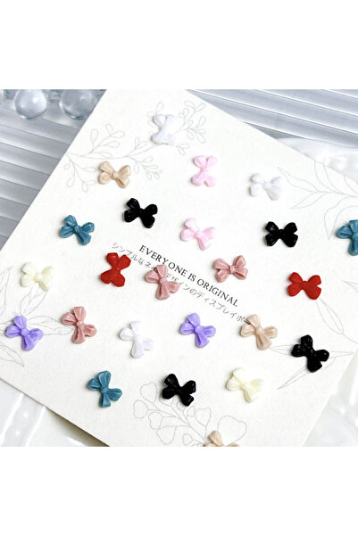 Choice ١٠٠ قطعة من زينة أظافر صغيرة على شكل فيونكة مصنوعة من الراتنج، مجوهرات...