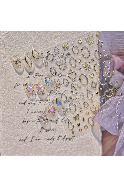 Choice قطعة واحدة من ملصقات الأظافر المعدنية الفاخرة باللونين الذهبي والفضي، ...