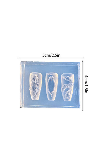 Choice one size 1 Pcs 3D Snake Girl Nail Silicone Carving Mold Snake DIY Nail...