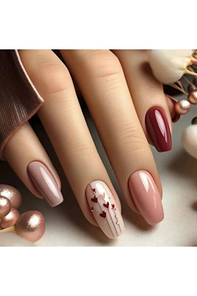 Choice طقم أظافر لاصقة على شكل تابوت الباليه XY-587، 96/24 قطعة، درجات حمراء ...