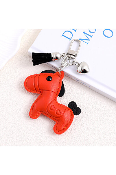 Choice Dark Red Elegant Heart Embossed Horse Bag Charm Keychain Phone Pendant...