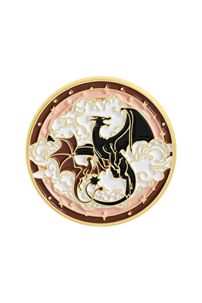 Choice QHXZ5544 دبابيس مينا على شكل أجنحة كتب خيالية، بروشات تنين أسود، شارات...