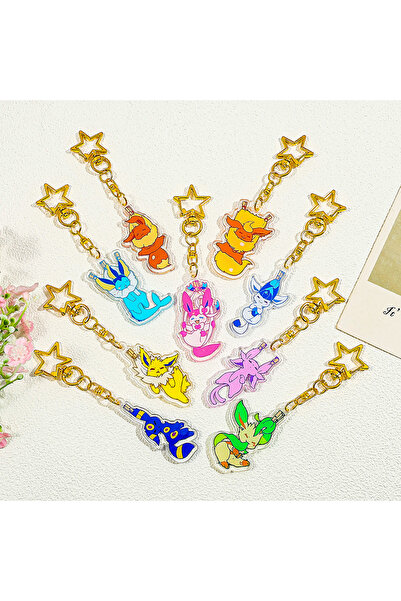 Choice SS0477 (9 قطع) ميداليات مفاتيح أكريليك بتصميم بوكيمون، قطعة واحدة/9 قط...