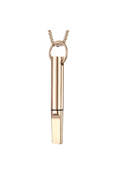 Choice قلادة من الذهب الوردي، قلادة مقاومة للتنفس مع صفارة ذات لب قطني للاستر...