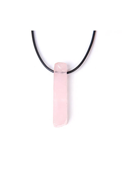 Choice قلادة من حجر الكوارتز الوردي الخام، بتصميم مدبب، مناسبة للعلاج بالطاقة...