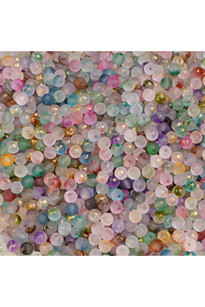 choice2 100pcs random color 100/200/500Pcs 4mm Frosted Gold Splattered Glass ...