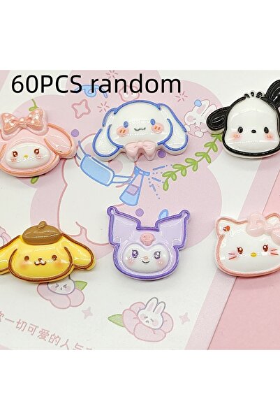 Choice 60PCS random 24/60PCS Cute Cartoon Bright Face DIY Handmade Material R...