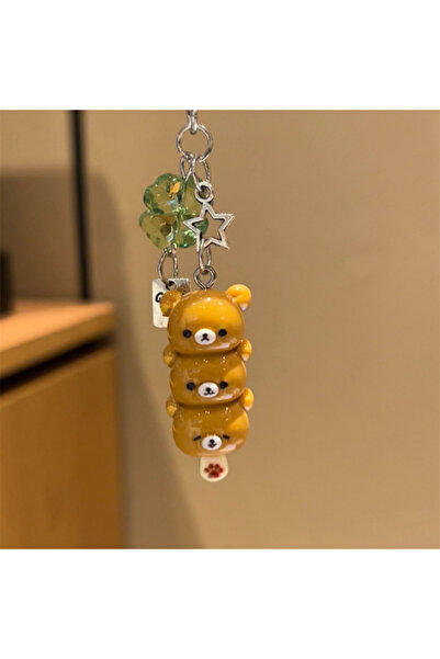 Choice brown 2pcs Cute Bear Star Phone Charms Pendant Keychain Accessories Fo...