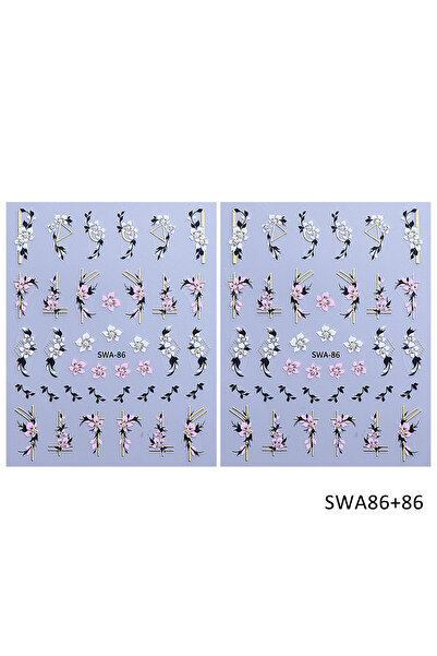 Choice SWA86 قطعتان من ملصقات تزيين الأظافر ثلاثية الأبعاد على شكل زهور فرنسي...
