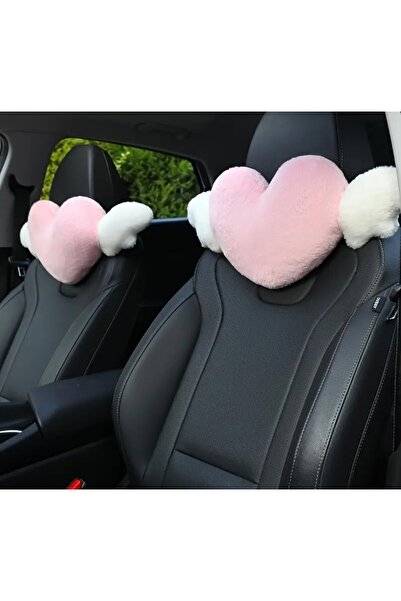 Clear Pink Peluş Araç Boyun Yastığı (2 ADET)