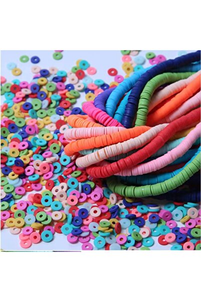 Choice1 10gramsmix 6MM Polymer Clay Beads Set Rainbow Color Flat Chip Beads F...