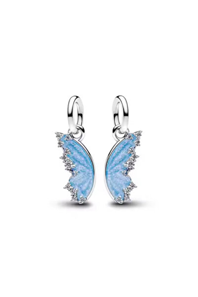 Choice أقراط حلقية مرصعة بالكريستال للنساء، موديل B6798 2025، بتصميم فراشة ور...