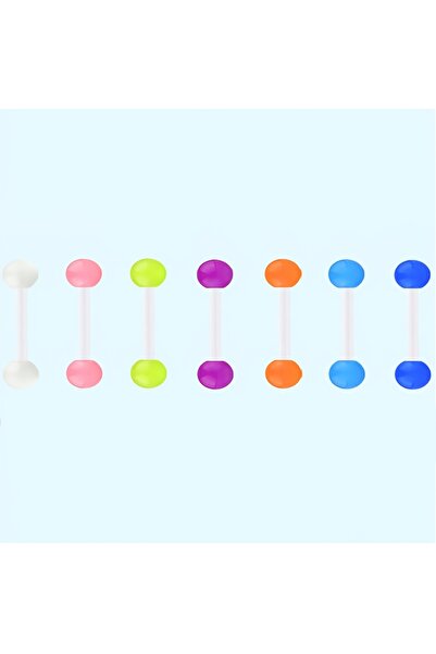 Choice مجموعة من 7 حلقات لسان للوجه، قضيب مستقيم، 7 قطع، أقراط كروية مضيئة في...