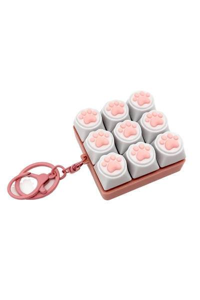 Choice سلسلة مفاتيح سيليكون ناعمة لطيفة بتسعة أزرار، لتخفيف التوتر، أغطية مفا...