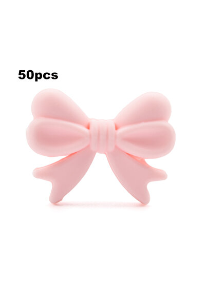 Choice3 rose quartz LOFCA Bowknot Silicone Beads 50pcs/lot Colorful Necklace ...