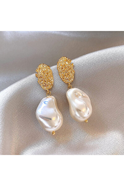 Choice Gold color Baroque Pleated Geometric Imitation Pearl French Vintage Da...