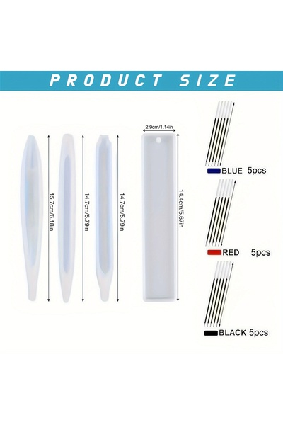 Choice مجموعة قوالب راتنج الإيبوكسي البيضاء المكونة من 19 قطعة من أقلام الحبر...