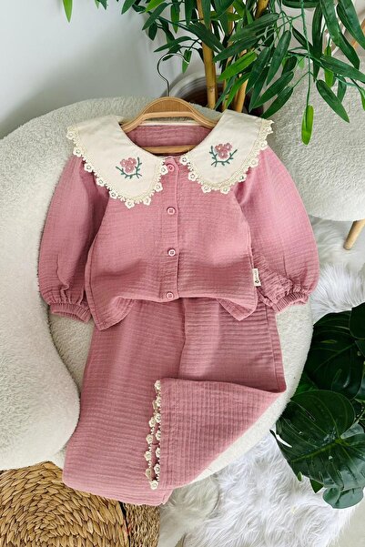 Minigimin Cicileri Set de 2 piese pentru fetiță, cu guler de cămașă, brodat c...