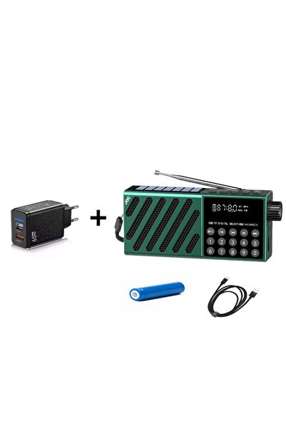 OEM Multifunctional portable radio with green solar charging + 65W charger + ...