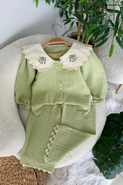 Minigimin Cicileri Set de 2 piese pentru fetiță, cu guler de cămașă, brodat c...