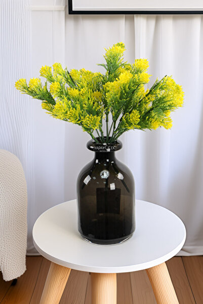 Yapay Çiçek Deposu نبات صناعي 5 فروع نبات التورمالين 30 سم أصفر