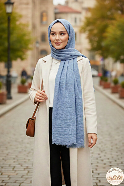 Mumulayf Bambu Kraş Şal Mavi(bebe) ÜTÜ ISTEMEYEN HAVA ALAN ÖZEL DOKUSU GENİŞ ...