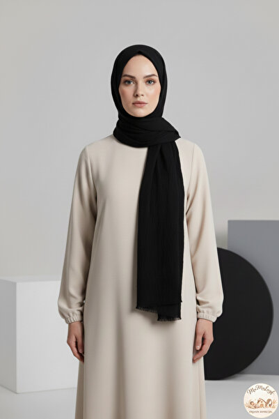 Mumulayf Bambu Kraş Şal Siyah ÜTÜ ISTEMEYEN HAVA ALAN ÖZEL DOKUSU GENİŞ EBATL...