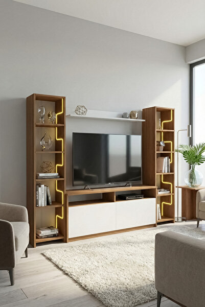 Platinreyon LABİRENT LEDLİ DUVAR TV ÜNİTESİ MATİSSE