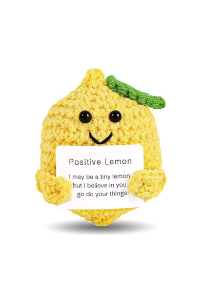 Generic Handcrocheted Inspiring Lemon Toy with Encouragement Card, Positive G...
