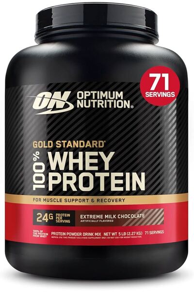 Optimum Nutrition شوكولاتة حليب فاخرة من مصل اللبن الذهبي القياسي 100%، 5 أرطال