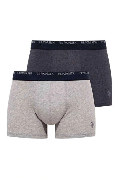 U.S. Polo Assn. Pánské boxerky tmavě modré melanžové - šedé melanžové, 2 kusy...