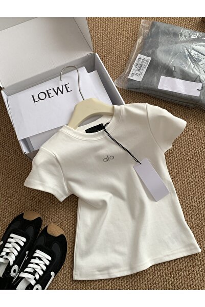 Alo Summer Basic Men's and Women's Slimming Breathable Cotton Short-Sleeved T...