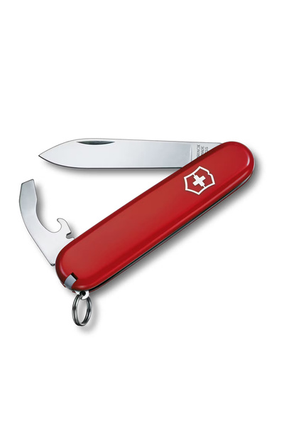 Victorinox سكين الجيش السويسري - شفرة من الفولاذ المقاوم للصدأ الأحمر وفتاحة ...